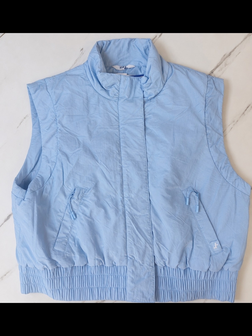 JoyLab Blue Puffer Vest Women's Size M Quilted Snap Front NWT